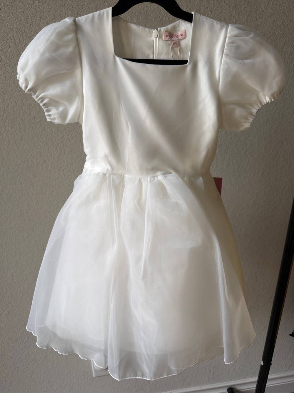 Ivy City Co White Girls' Formal Puff Sleeve Dress